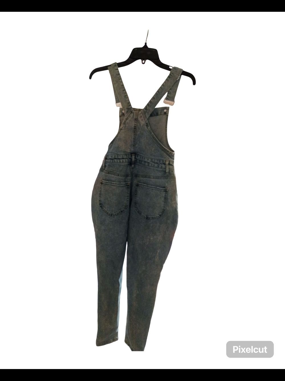Light Blue Distressed Denim Overalls Size Small Women's 3-4 - Picture 12 of 15